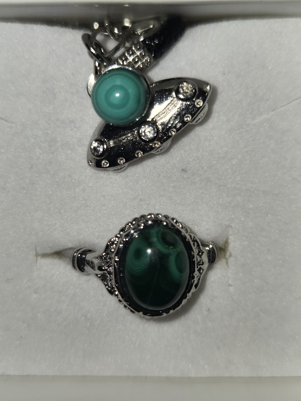 Malachite Ring and Pendant Set